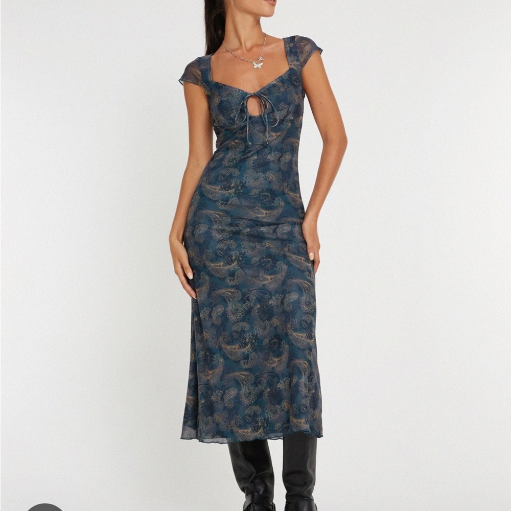 Motel Rocks Paisley Print Green dress